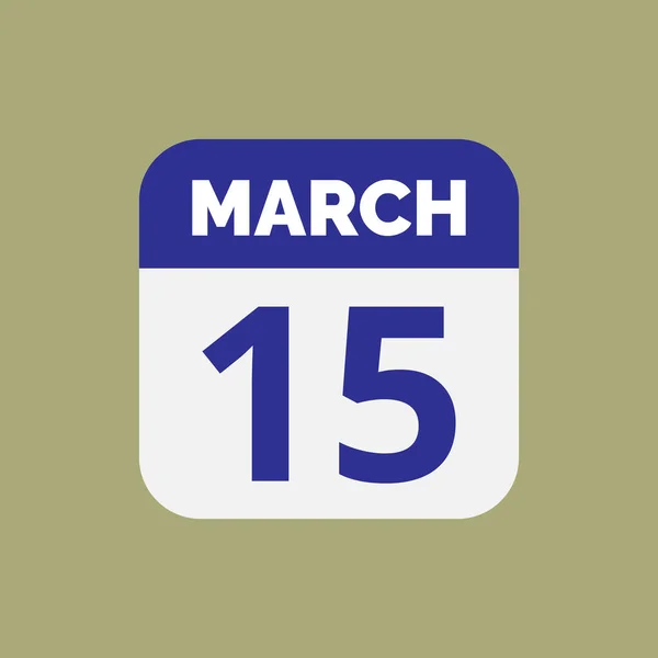 Plano Março Calendário Data Ícone Stock Vector —  Vetores de Stock