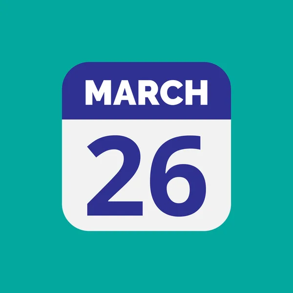 Flat March Calendar Date Icon Stock Vector — Stock Vector