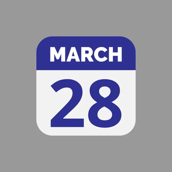 Plano Março Calendário Data Ícone Stock Vector —  Vetores de Stock