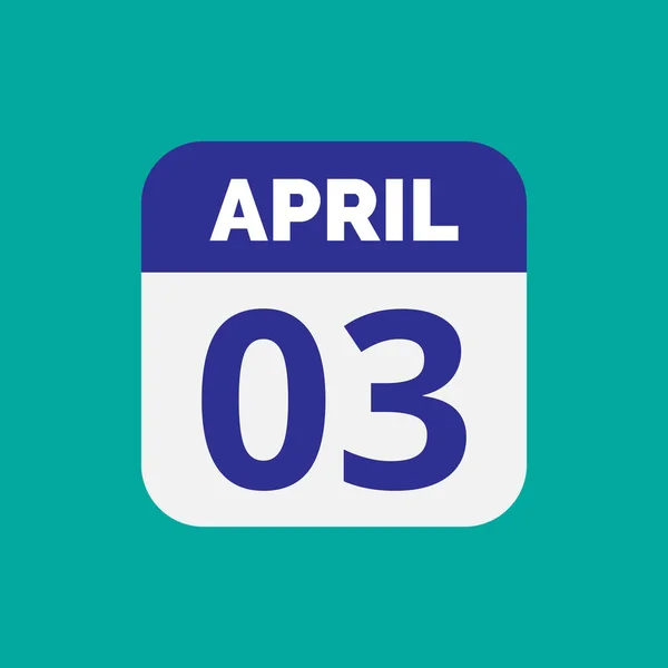 Plano Abril Calendário Data Ícone Stock Vector — Vetor de Stock