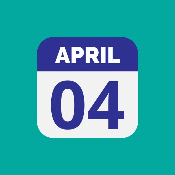 Flat April Calendar Date Icon Stock Vektor — Stockový vektor