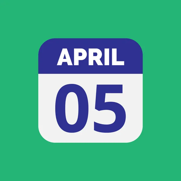 Flat April Calendar Date Icon Stock Vektor — Stockový vektor