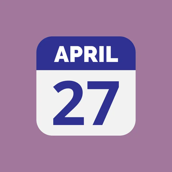 Plano Abril Calendario Fecha Icono Stock Vector — Archivo Imágenes Vectoriales