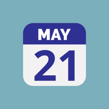 21 Mayıs Takvim Tarihi Simge Vektörü
