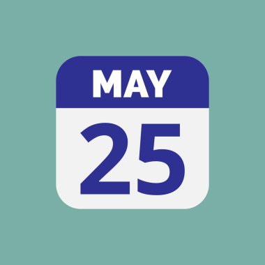 25 Mayıs Takvim Tarihi Simge Vektörü