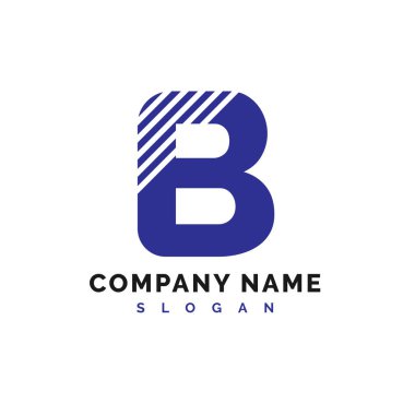 B Logosu Tasarımı. B Harfi Logo Simgesi Vektör İllüstrasyonu - Vektör