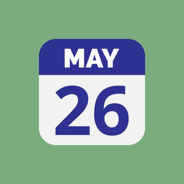 5月26日カレンダー日付アイコンストックベクトル — ストックベクタ