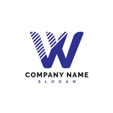 W Logo Tasarımı. W Harfi Logo Simgesi Vektör İllüstrasyonu - Vektör