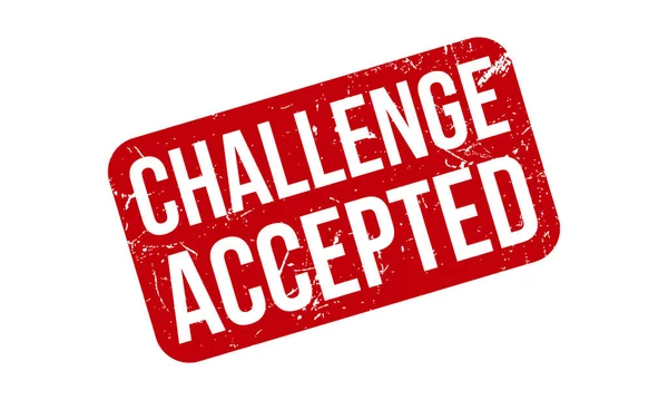 Meydan Okuma Kauçuk Damgası Kabul Edildi. Kırmızı Meydan Okunmuş Kauçuk Grunge Mühür Vektör İllüstrasyonu - Vektör