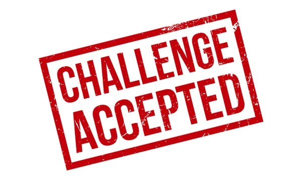 Meydan Okuma Kauçuk Damgası Kabul Edildi. Kırmızı Meydan Okunmuş Kauçuk Grunge Mühür Vektör İllüstrasyonu - Vektör