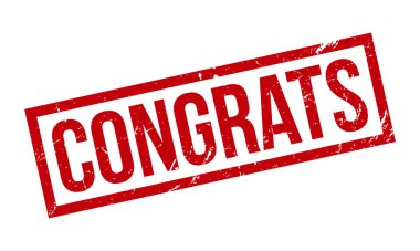 Tebrikler Rubber Stamp. Kırmızı Tebrikler Kauçuk Grunge Damga Mühür Vektörü İllüstrasyonu - Vektör