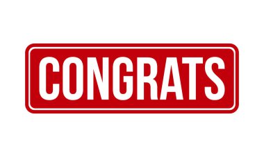 Tebrikler Rubber Stamp. Kırmızı Tebrikler Kauçuk Grunge Damga Mühür Vektörü İllüstrasyonu - Vektör