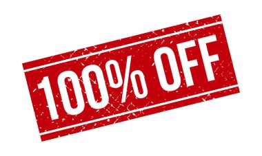 Kauçuk Damgası% 100 indirimli. Kırmızı% 100 Kapalı Kauçuk Grunge Mühür Vektör Çizimi