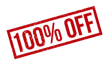 Kauçuk Damgası% 100 indirimli. Kırmızı% 100 Kapalı Kauçuk Grunge Mühür Vektör Çizimi