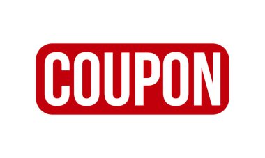 Kupon Plastik Pul. Kırmızı Kupon Rubber Grunge Mühür Vektör İllüstrasyonu - Vektör