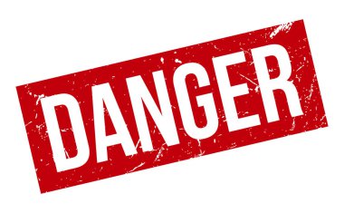 Tehlike Lastik Damgası. Kırmızı Tehlike Kauçuk Grunge Mühür Vektör İllüstrasyonu - Vektör