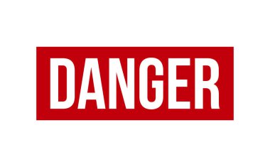 Tehlike Lastik Damgası. Kırmızı Tehlike Kauçuk Grunge Mühür Vektör İllüstrasyonu - Vektör