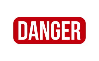 Tehlike Lastik Damgası. Kırmızı Tehlike Kauçuk Grunge Mühür Vektör İllüstrasyonu - Vektör