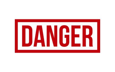 Tehlike Lastik Damgası. Kırmızı Tehlike Kauçuk Grunge Mühür Vektör İllüstrasyonu - Vektör