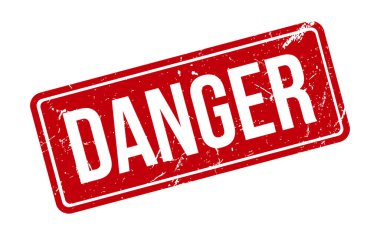 Tehlike Lastik Damgası. Kırmızı Tehlike Kauçuk Grunge Mühür Vektör İllüstrasyonu - Vektör