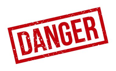 Tehlike Lastik Damgası. Kırmızı Tehlike Kauçuk Grunge Mühür Vektör İllüstrasyonu - Vektör