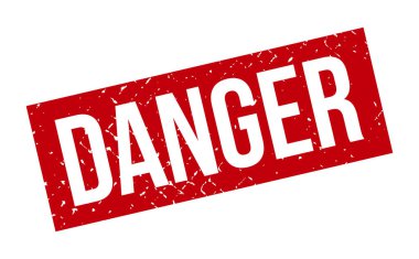 Tehlike Lastik Damgası. Kırmızı Tehlike Kauçuk Grunge Mühür Vektör İllüstrasyonu - Vektör