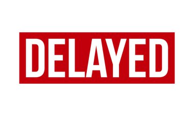 Gecikmiş Lastik Damga. Kırmızı Gecikmeli Kauçuk Grunge Mühür Vektör Resimleri