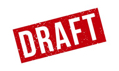 Taslak Lastik Damgası. Kırmızı Taslak Kauçuk Grunge Mühür Vektör İllüstrasyonu