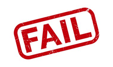 Başarısız Rubber Stamp. Kırmızı Başarısız Rubber Grunge Mühür Vektör İllüstrasyonu - Vektör