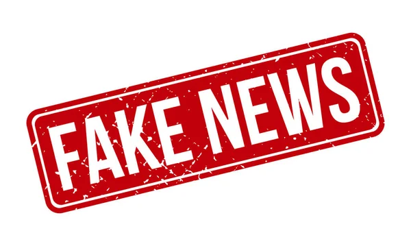 Falešná Razítka Novin Red Fake News Rubber Grunge Razítko Těsnění — Stockový vektor