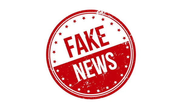 Ψεύτικα Νέα Λαστιχένια Σφραγίδα Red Fake News Rubber Grunge Stamp — Διανυσματικό Αρχείο