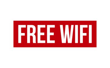 Bedava Wifi Rubber Pulu. Kırmızı Beleş Wifi Rubber Grunge Mühür Vektör Çizimi - Vektör