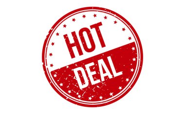 Hot Deal Lastik Damgası. Red Hot Deal Kauçuk Grunge Mühür Vektör İllüstrasyonu - Vektör