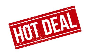 Hot Deal Lastik Damgası. Red Hot Deal Kauçuk Grunge Mühür Vektör İllüstrasyonu - Vektör