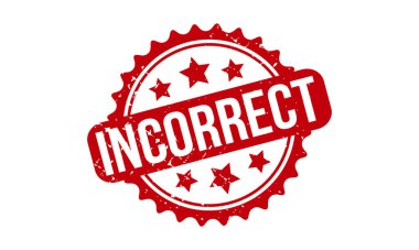 Yanlış Lastik Damga. Kırmızı Yanlış Plastik Grunge Mühür Vektör İllüstrasyonu - Vektör