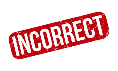 Yanlış Lastik Damga. Kırmızı Yanlış Plastik Grunge Mühür Vektör İllüstrasyonu - Vektör