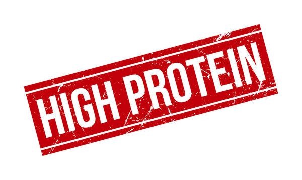 Высокий протеиновый штамп. Вектор красной высокопрочной резины - вектор
