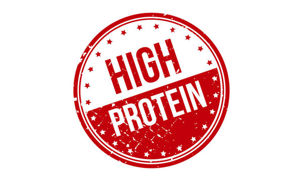 Высокий протеиновый штамп. Вектор красной высокопрочной резины - вектор
