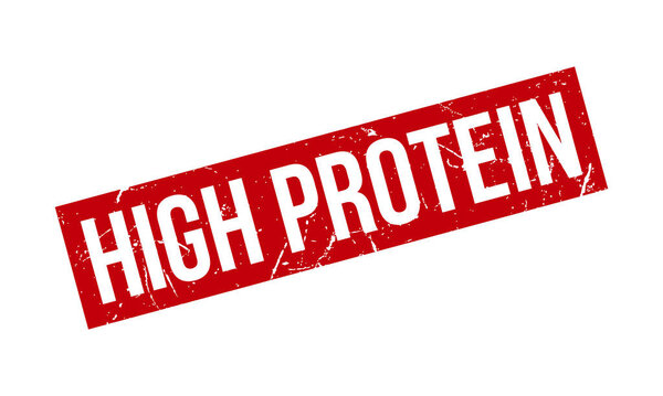 Высокий протеиновый штамп. Вектор красной высокопрочной резины - вектор
