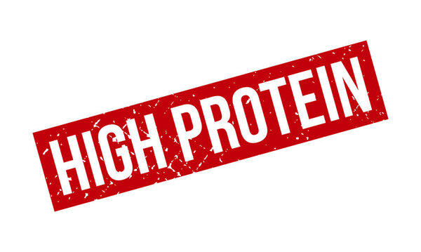 Высокий протеиновый штамп. Вектор красной высокопрочной резины - вектор
