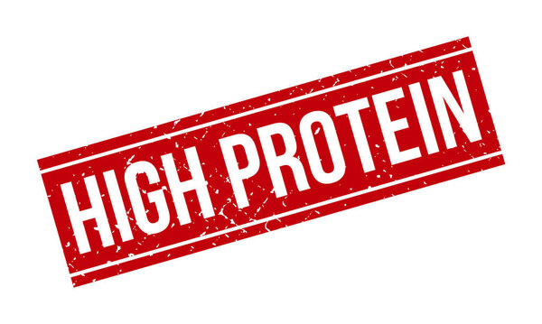 Высокий протеиновый штамп. Вектор красной высокопрочной резины - вектор
