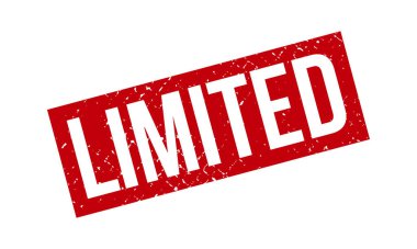 Sınırlı Kauçuk Damgası. Kırmızı Limitli Kauçuk Grunge Mühür Vektör İllüstrasyonu - Vektör