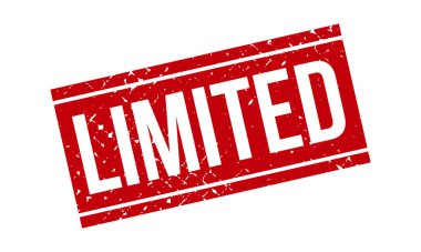 Sınırlı Kauçuk Damgası. Kırmızı Limitli Kauçuk Grunge Mühür Vektör İllüstrasyonu - Vektör