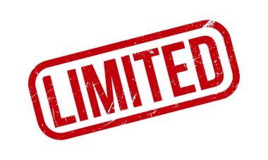 Sınırlı Kauçuk Damgası. Kırmızı Limitli Kauçuk Grunge Mühür Vektör İllüstrasyonu - Vektör