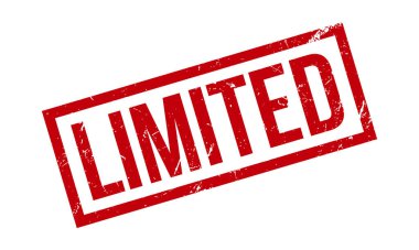 Sınırlı Kauçuk Damgası. Kırmızı Limitli Kauçuk Grunge Mühür Vektör İllüstrasyonu - Vektör