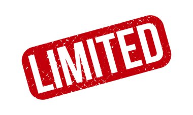 Sınırlı Kauçuk Damgası. Kırmızı Limitli Kauçuk Grunge Mühür Vektör İllüstrasyonu - Vektör