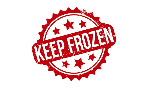 Mantenga Sello Goma Congelada Red Keep Frozen Rubber Grunge Sello — Vector de stock