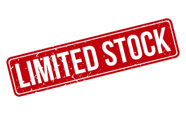 Beperkte Voorraad Rubber Stempel Red Limited Stock Rubber Grunge Stempel — Stockvector