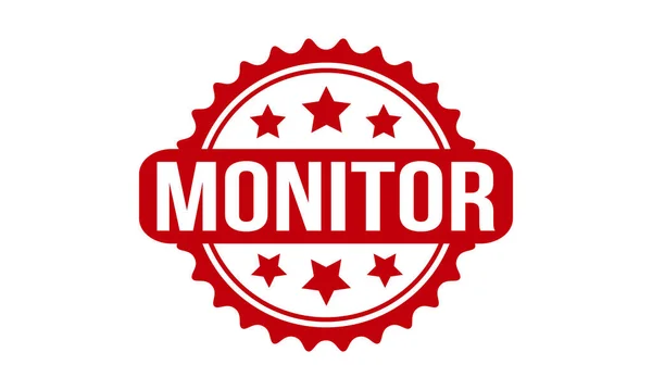 Monitor Sello Goma Sello Sello Grunge Goma Monitor Rojo Vector — Archivo Imágenes Vectoriales