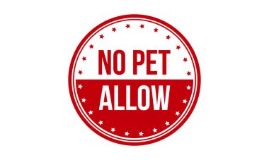 Pet Let Lastik Damga yok. Kırmızı Hayvan Yasaktır Kauçuk Grunge Mühür Vektör Resimlerine İzin Verin